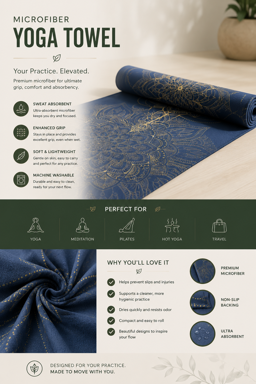 Microfiber Yoga Towel