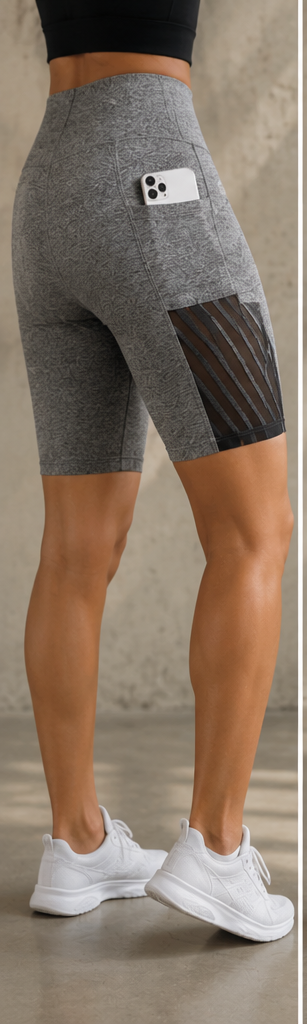 High Waisted Biker Shorts with Pockets
